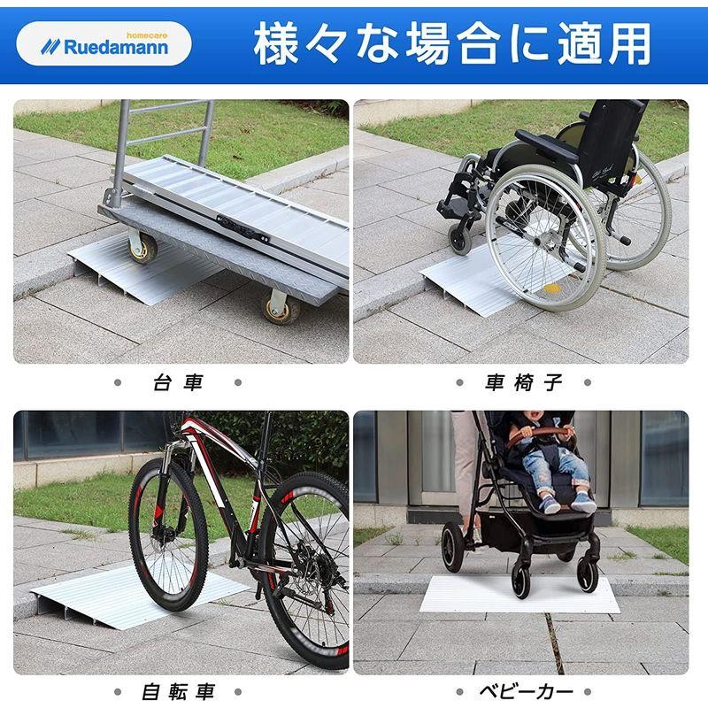 Ruedamann 高さ2.5cm アルミスロープ 耐荷重360kg 車椅子スロープ 段差