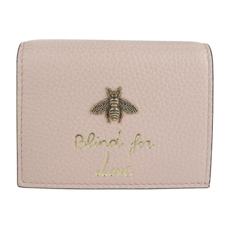 GUCCI アニマリエ 蜂 ビー　二つ折り財布　ホワイト　ベージュ 新品未使用】 GUCCI グッチ 2つ折り財布 財布 アニマリエ 蜂 ピンク