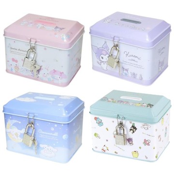 小禮堂 Sanrio 三麗鷗  迷你鐵製存錢筒附鎖頭