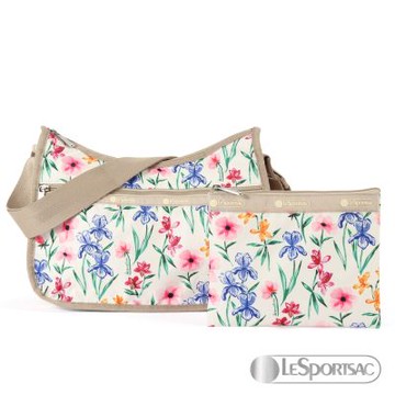 LeSportsac - Standard 側背水餃包/流浪包-附化妝包 (花草繪本)