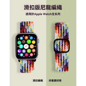 Apple watch錶帶 透氣尼龍彈力錶帶 適用於 iwatch 錶帶10代 9/8SE7654321 手錶錶帶