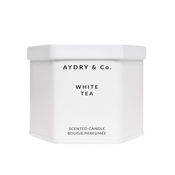 AYDRY & co. 美國  白茶 WHITE TEA 簡約白色六角錫罐 7.5oz / 212g 香氛蠟燭