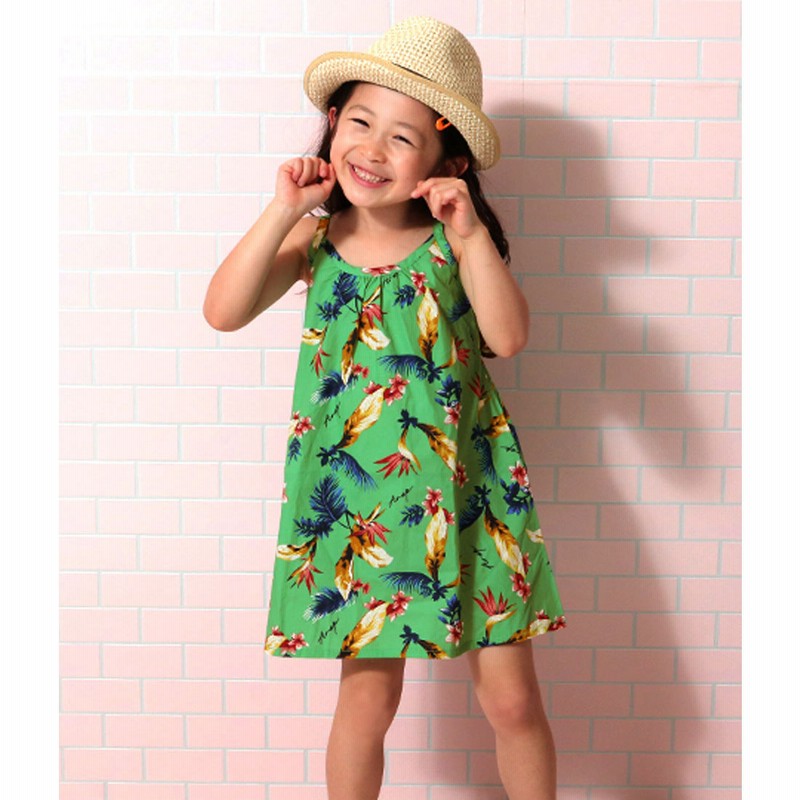 アナップキッズ Anap Kids アロハ柄ワンピース グリーン 通販 Lineポイント最大1 0 Get Lineショッピング