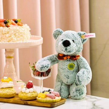 CANDY BEAR 十二星座熊系列水瓶座Aquarius 28cm灰黑色磁力雪絨熊