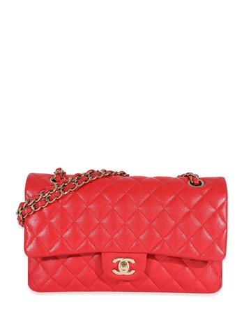CHANEL Pre-Owned - 2021 Double Flap shoulder bag - women - Leather - One Size - RED