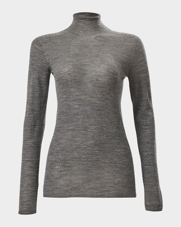 Wool Sheer Knit Turtleneck