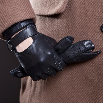 現貨+預購 真皮手套半指手套-羊皮防滑汽機車駕駛男性時尚配件72g22【獨家進口】【米蘭精品】