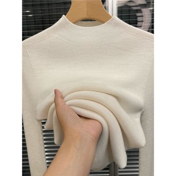 軟糯爆款半高領針織打底衫女士2025秋季新款羊毛修身氣質內搭毛衣