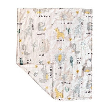 Embrace 英柏絲 純天絲兒童涼被  100 x 120cm  ABC動物園 白色