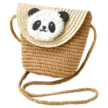 Summer Vibe 小熊貓藤編包  12 x 12cm  小熊貓 咖啡色 + 杏色