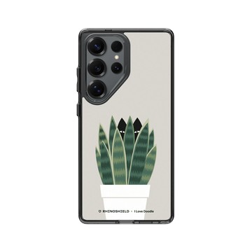 Galaxy S25 Ultra Clear 酷墨灰 - ilovedoodle (Lim Heng Swee) - Cat and Plant - 貓迷藏