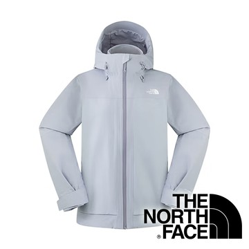 【THE NORTH FACE 美國】女Dryvent兩件式防水立領軟殼外套『藍灰』NF0A8DX3 戶外 露營 登山 健行 休閒 時尚 防水 軟殼 外套