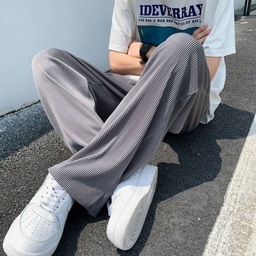 🚀虧本到貨&舒適透氣⚡冰絲垂感休閒褲男寬鬆直筒速幹闊腿長褲子男士夏季薄款2025新款潮