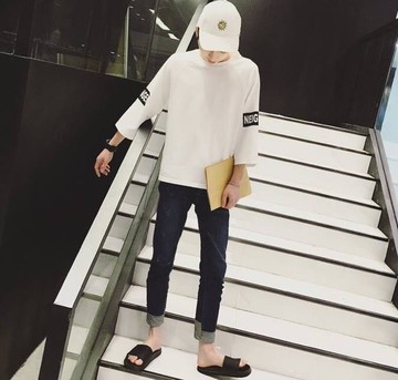 ??百搭 七分袖 上衣 短袖 夏日穿搭