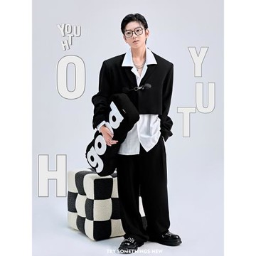 麥格牧童裝兒童攝影服裝影樓拍照主題大男孩潮童走秀洋氣衣服2022