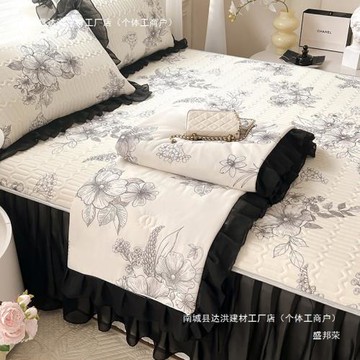 簡奢款乳膠涼席.涼席夏被床裙款花邊四件套涼席三件套空調席子