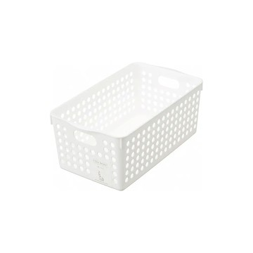 日本Inomata 寬型收納籃 白色 共5入