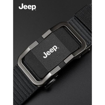 Jeep帆布腰帶男自動扣尼龍褲帶時尚休閑百搭編織戰術腰帶快拆皮帶