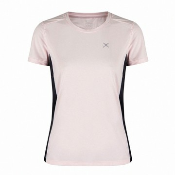 【義大利MONTURA】女 Sunset 輕量透氣快乾圓領短袖上衣-淡玫粉