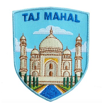 DIY刺繡徽章 印度 泰姬瑪哈陵 飛行夾克 燙布貼 刺繡袖標 地標電繡刺繡徽章 胸章 立體繡貼 裝飾貼 繡片貼 燙布貼紙_廠商直送