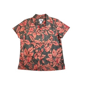 古著90s Reyon Spooner反面布紅花夏威夷襯衫