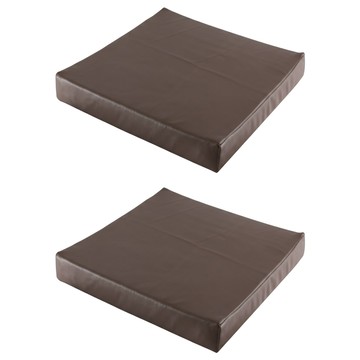 J&N 丹尼素仿皮立體坐墊 2個  55 x 55 x 5cm  深咖