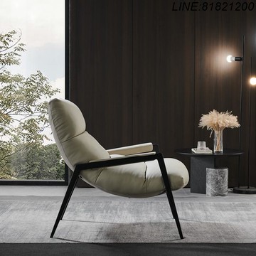 免運 公司貨 開發票 質量超讚 懶人沙發單椅現代簡約網紅休閑躺椅pu皮輕奢設計師陽臺客廳單人椅 設計師款 沙發椅 休閒椅 展示椅
