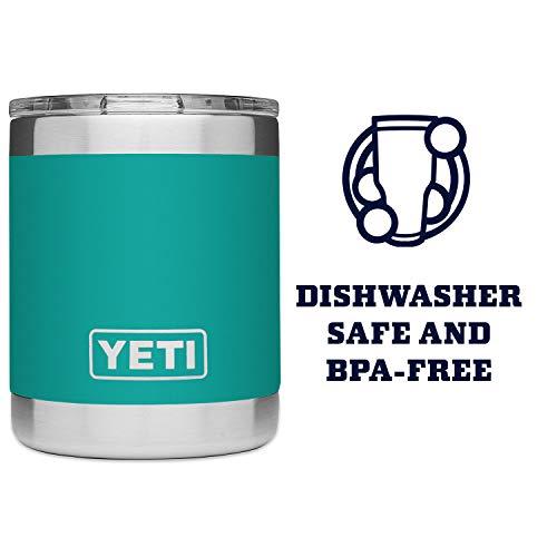 YETI ランブラー 10オンス ローボール 真空断熱 ステンレス製 マグスライダー蓋付き アキファーブルー