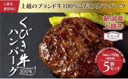 くびき牛100％ハンバーグ5個 岩の原赤ワインソース ブルギニョンバター