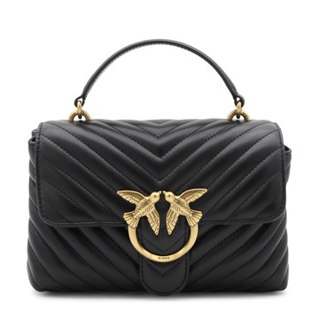 Pinko - Black Leather Love Lady Puff Mini Top Handle Bag