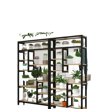 陽臺花架置物架落地式客廳花架子多層收納架家用室內隔斷鐵藝花架