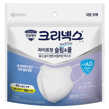Kleenex 舒潔 Light Fit 輕薄涼感防飛沫3D立體口罩 L KF-AD  1包  白色  35片