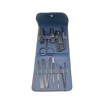 指甲刀套裝修甲美甲工具全套 不鏽鋼材質  1組  藍色