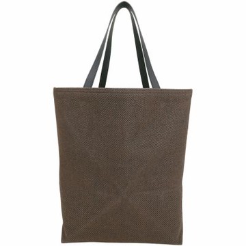 LOEWE 羅威 Puzzle Fold XL 油蠟編織帆布切線可折疊肩背托特包(格紋帆布內裡/咖啡色)