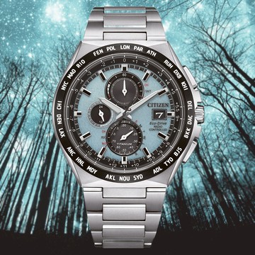 CITIZEN 星辰 GENTS 光動能 電波對時 鈦金屬 碼錶計時錶 AT8238-84M