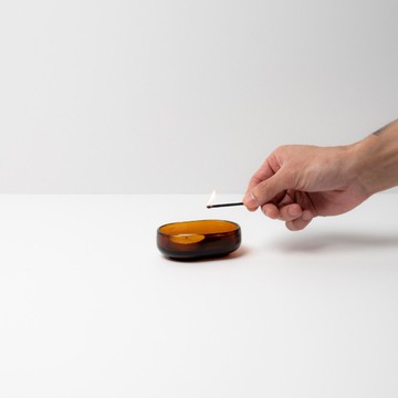 From the Bay｜Cove Tea Light 玻璃茶蠟燭台 - 琥珀色