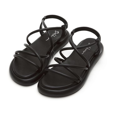 D+AF 涼感真夏交叉細帶厚底涼鞋