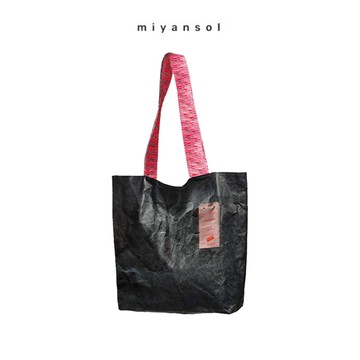Miyansol - 韓國皺皺托特包-竹碳莓果