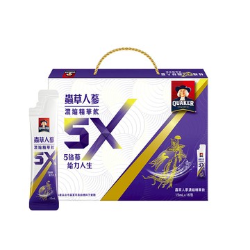 【桂格】5X 蟲草人蔘濃縮精華飲 6 盒入  (15 ML*16包/盒)?滿滿續航力