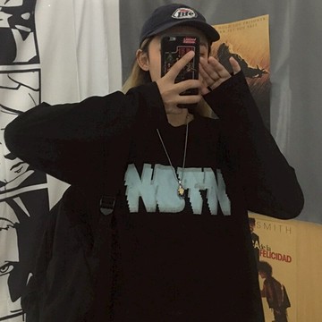網紅ins超火長袖t恤女春秋寬松打底衫潮慵懶風bf學生百搭上衣