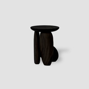 MOONLER Pebble 實木邊凳 方圓腳 黑色