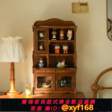 {台灣公司貨 可打統編}悅瀾居復古多層收納柜桌面玩具手辦娃娃杯子儲物柜陳列柜掛墻裝飾