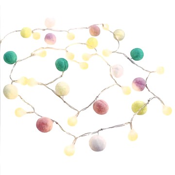 aibo 毛球圓球燈串 電池式 2米20燈 (暖光)  小清新  1組