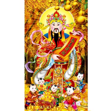 財神爺十字繡新款線繡恭喜發財客廳財神到招財貼滿磚5d鉆石畫