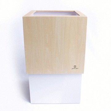 yamato japan｜純手工木製 WCUBE北歐風小型垃圾桶10L 米灰/白色