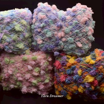 粒粒絨彩色絨球球編織配線 鉤針棒針手工毛線  特殊線 蜈蚣紗 繞毛線戳戳繡特色線