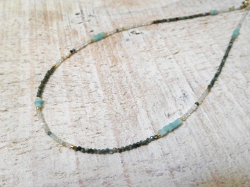 包14k金綠龍晶天河石項鍊