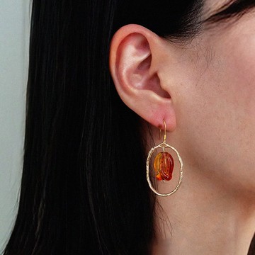 耳環 | Wondrous Orange Tulip 奇幻透橘鬱金香