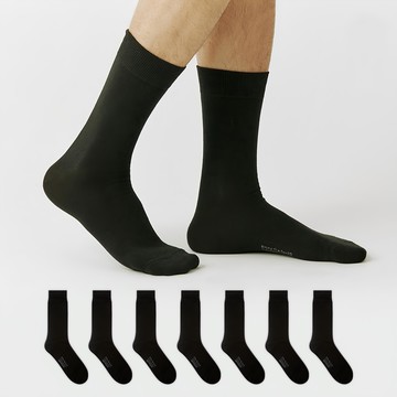 GGRN 男款 標準高密度高筒襪 8雙組  黑色  250-280mm