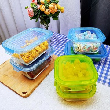 家用保鮮盒玻璃飯盒上班族冰箱儲物盒微波爐加熱專用碗廚房密封盒